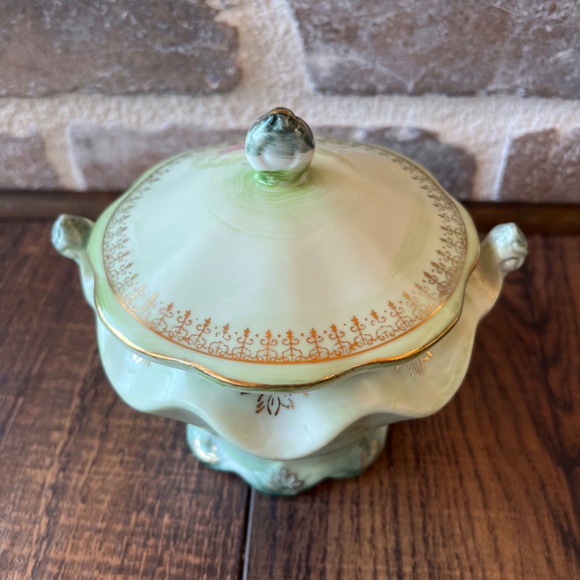 Nippon tea set vintage tea set Handpainted tea set Japan Nippon set pink green - Picture 8 of 16